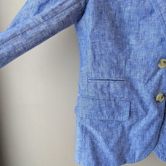 J. Crew Linen Schoolboy Blazer 4 Blue - Picture 4 of 13